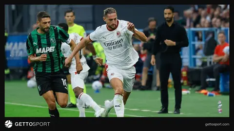 Sassuolo ile AC Milan maçından mücadele anı