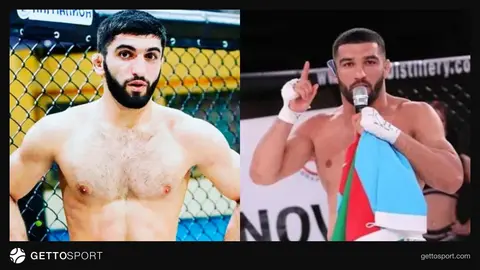 Amin Qasımov ringdə rəqibini vurarkən