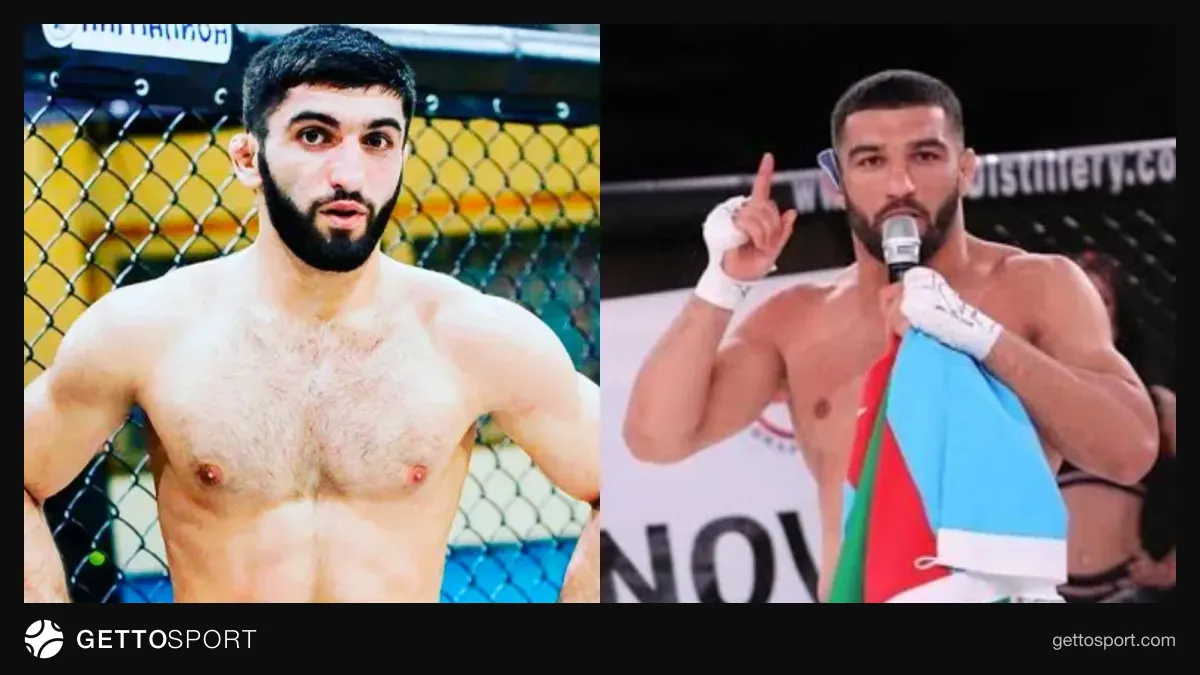 Amin Qasımov ringdə rəqibini vurarkən