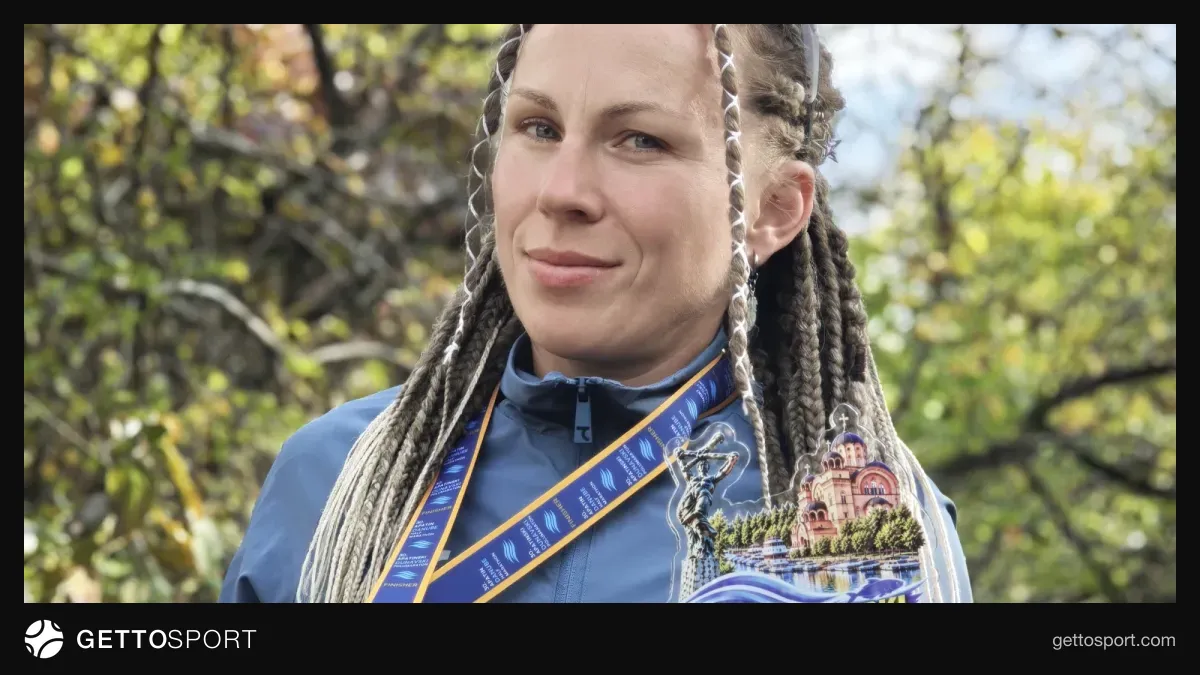 Anna Yusupova yarış zamanı Belqrad yarımmarafonunda