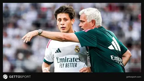 Javi Casquero konuşurken ve Arda Güler ile Federico Valverde saha görüntüleri