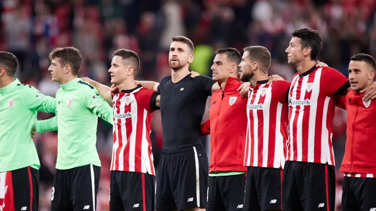 San Mames stadionunda Atletik futbolçuları qol sevinci