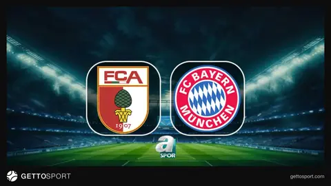 Augsburg ve Bayern Münih takımlarının Stadı ve futbolcularından genel görünüm