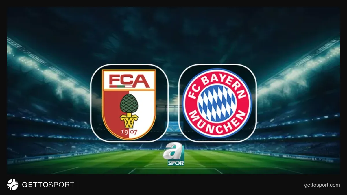 Augsburg ve Bayern Münih takımlarının Stadı ve futbolcularından genel görünüm