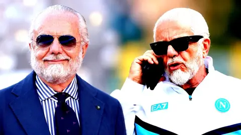 Aurelio De Laurentiis konuşma yaparken mikrofonların önünde
