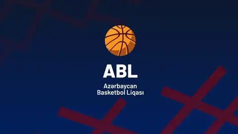 Mənbə tribunasında basketbol matçı və liqa loqosu