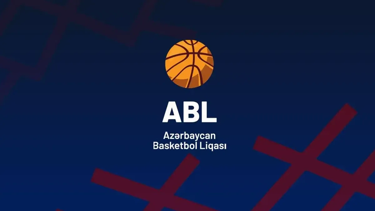 Mənbə tribunasında basketbol matçı və liqa loqosu