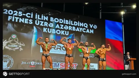 Bodibildinq yarışında səhnəyə çıxan Azərbaycan idmançıları