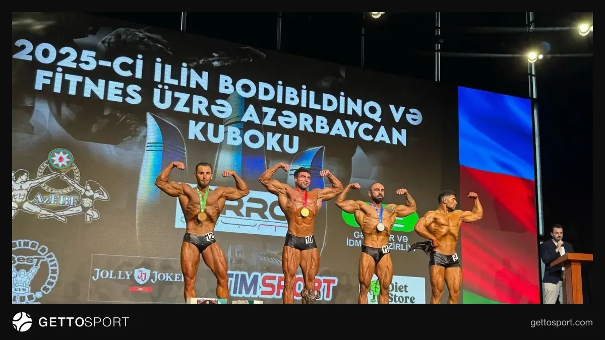 Bodibildinq yarışında səhnəyə çıxan Azərbaycan idmançıları