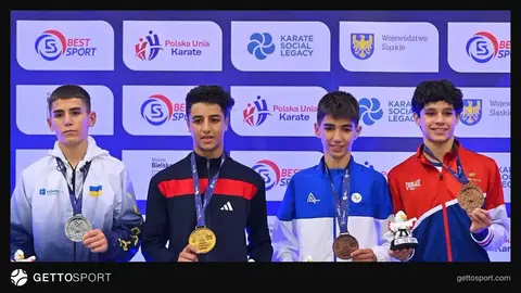 Azərbaycan karate komandası və medal qazanan idmançılar Bielsko-Biala