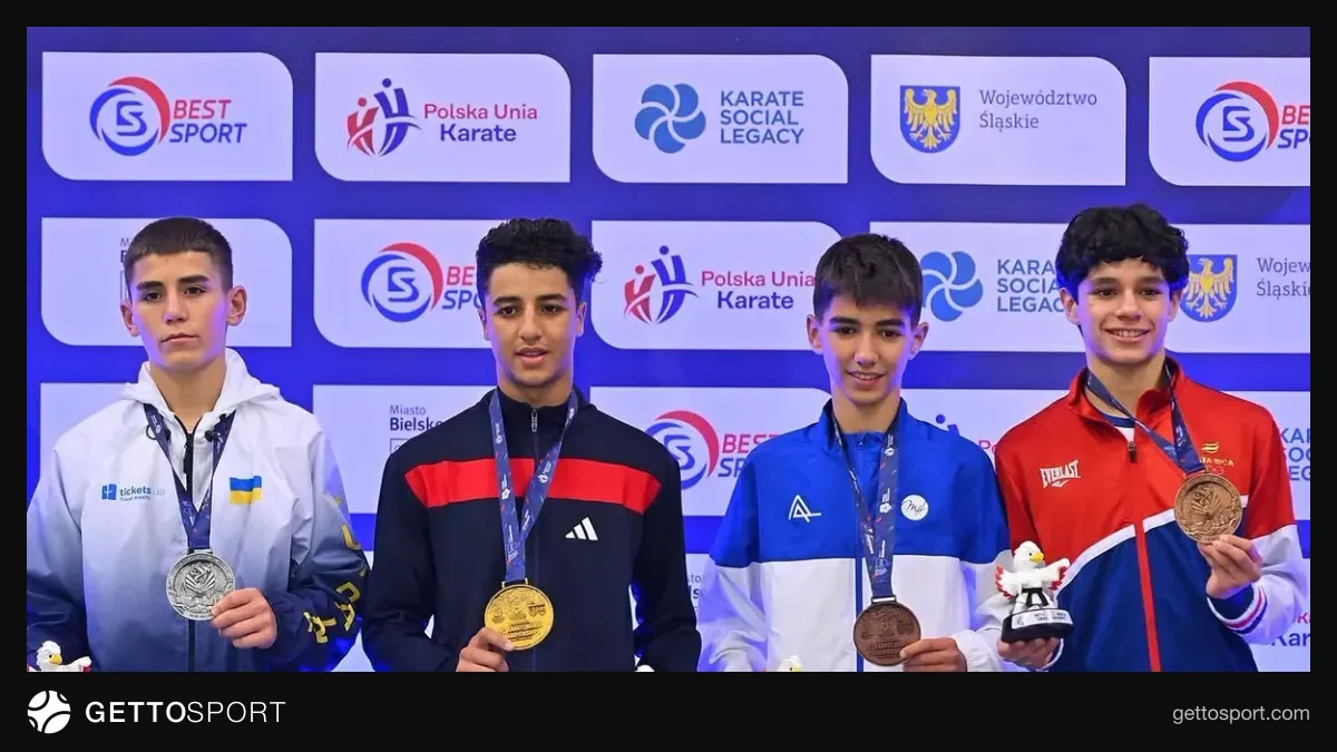 Azərbaycan karate komandası və medal qazanan idmançılar Bielsko-Biala