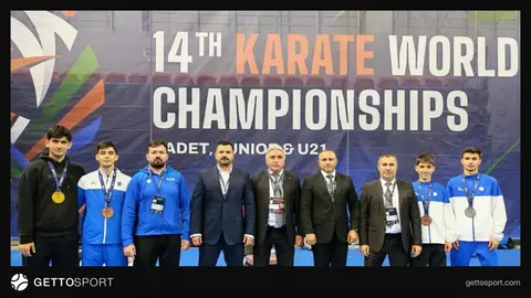 Azərbaycan karateçiləri medallar ilə Polşada dünya çempionatında