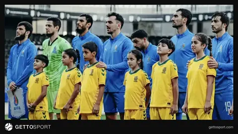 Azərbaycan milli komandası oyun zamanı komand şəkli
