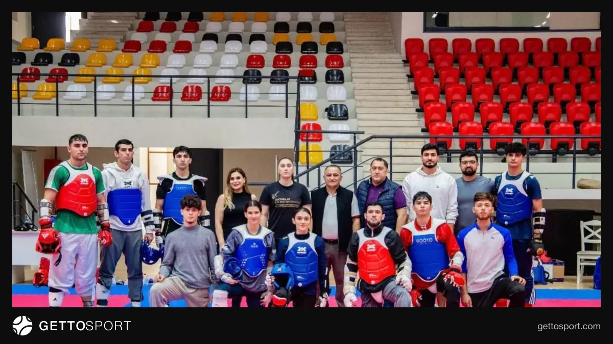 Taekvondo məşqi Qəbələ Olimpiya İdman Kompleksində
