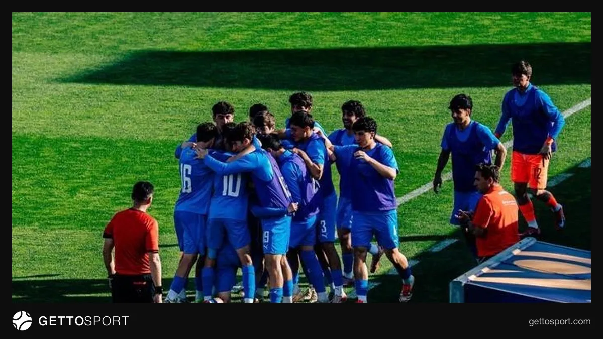 Azərbaycan U-20 futbol komandası məşqdə Qəbələdə