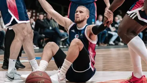Zetra Arena'da BOSNA BH Telecom ile Bahçeşehir Koleji maçından saha görüntüsü