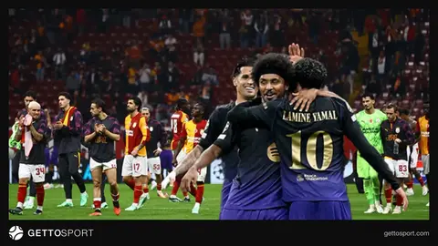 Lamine Yamal top sürerken ve Barcelona formasıyla gol sevincine benzer bir an