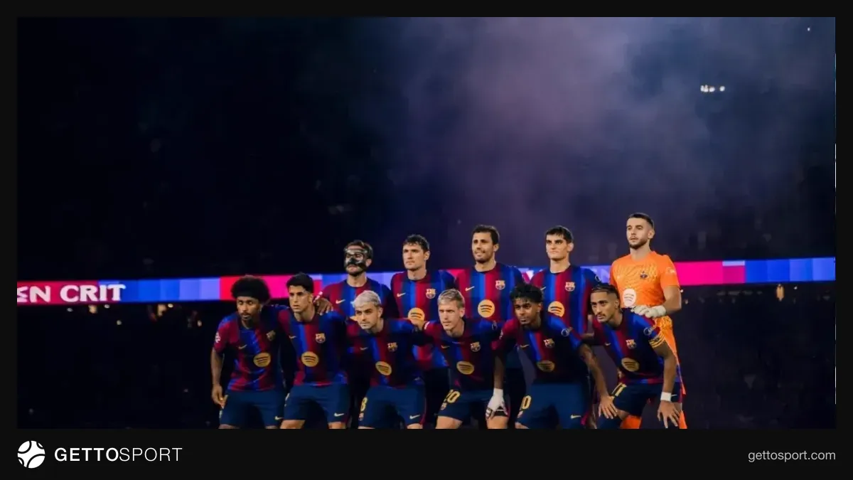 Barselona klubunun loqosu və stadion görüntüsü