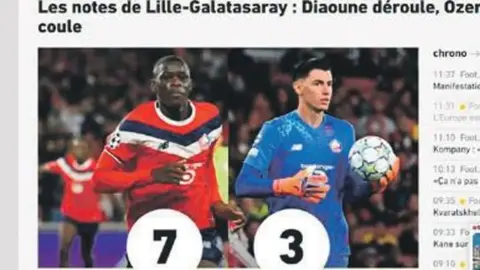 Galatasaraylı oyuncuların Lille maçında sevinci, kalede Berke Özer