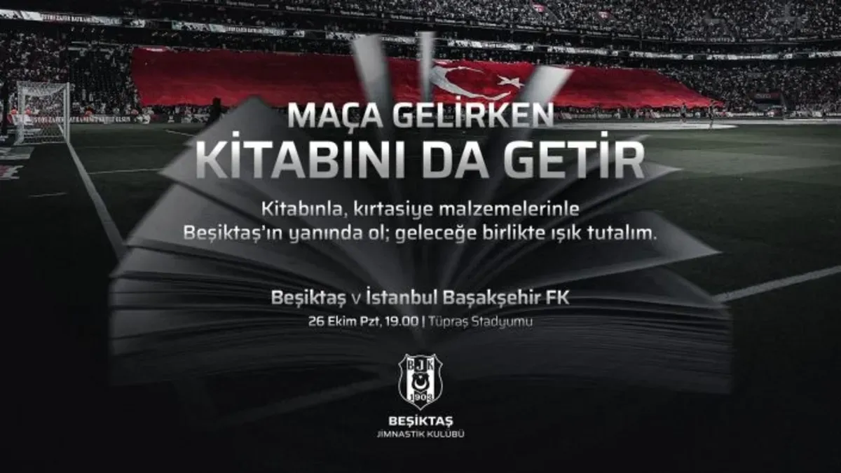Stat girişinde bağış toplama kutusuna kitap bırakan taraftarlar