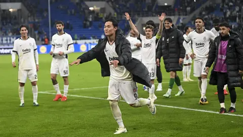 Beşiktaş oyuncuları Hoffenheim deplasmanında gol sevinci yaşarken