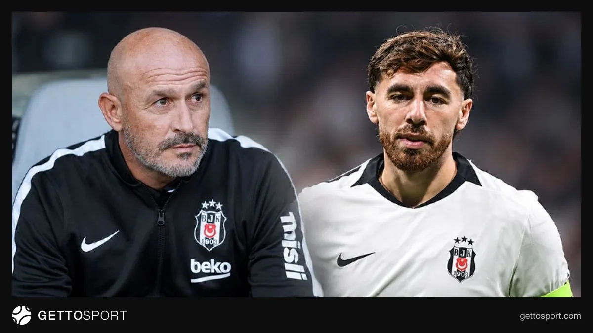 Vincenzo Italiano oyuncularına talimat verirken, Beşiktaş antrenmanından görüntü