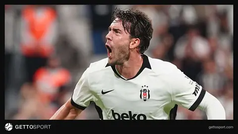 Beşiktaş formasıyla Tiago Djalo ve Dusan Vlahovic sahada
