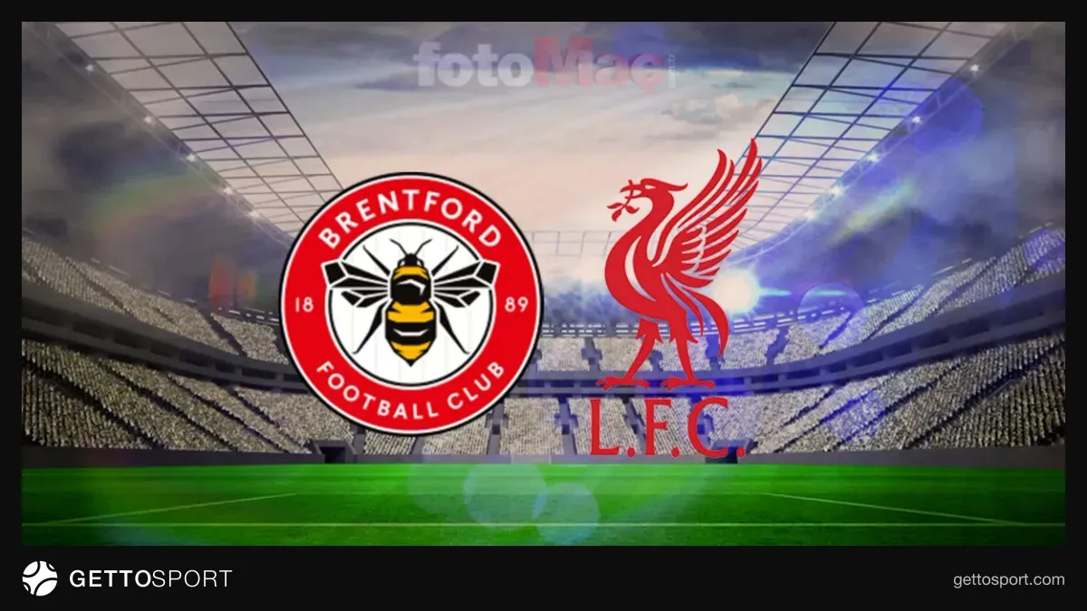 Brentford ve Liverpool futbolcuları maç öncesi ısınırken