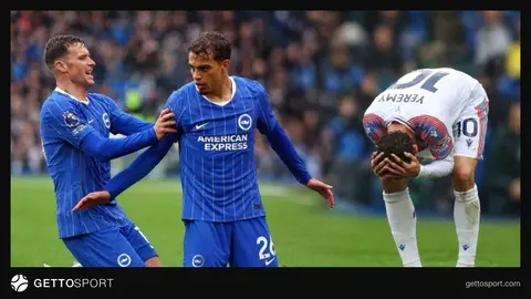 Brighton oyuncularının American Express Stadyumu'nda sevinç anı
