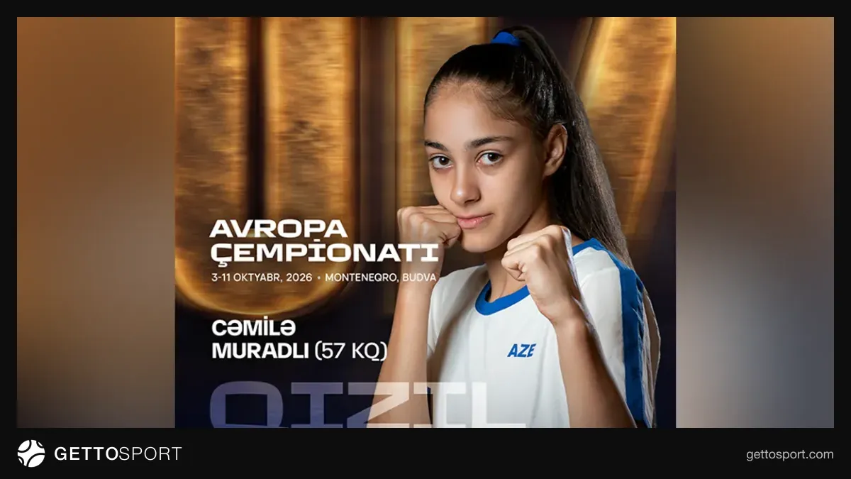 Cəmilə Muradlı qalib gəldikdən sonra podiumda və ya ringdə