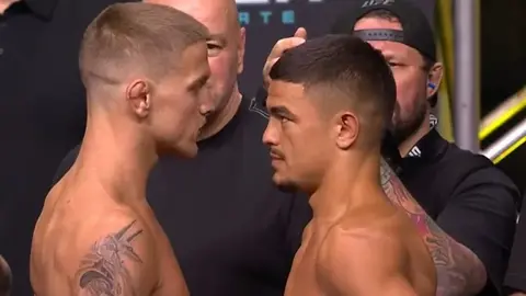 UFC döyüşçüləri Colby Thicknesse və Asaf Chopurov döyüşdə
