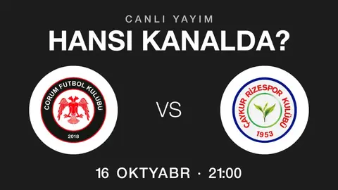 Çorum Bələdiyəspor – Rizespor oyununun yayım kanalı