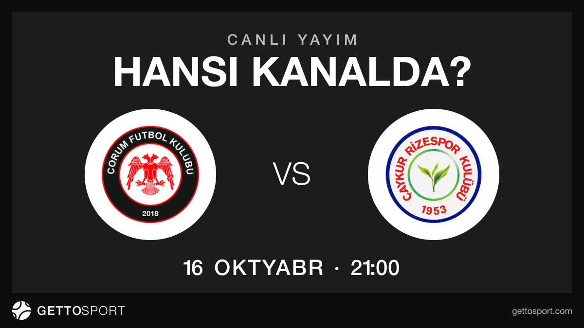Çorum Bələdiyəspor – Rizespor oyununun yayım kanalı