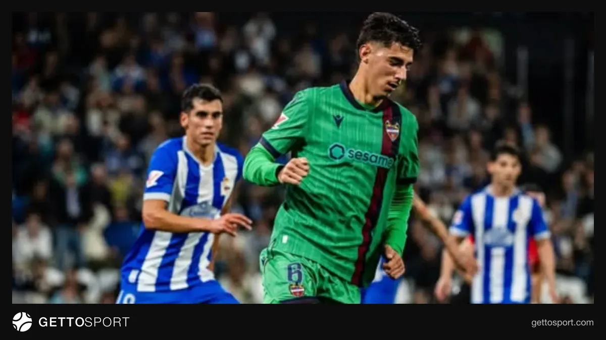 Deportivo və Levante oyununda meydan görüntüsü və futbolçular