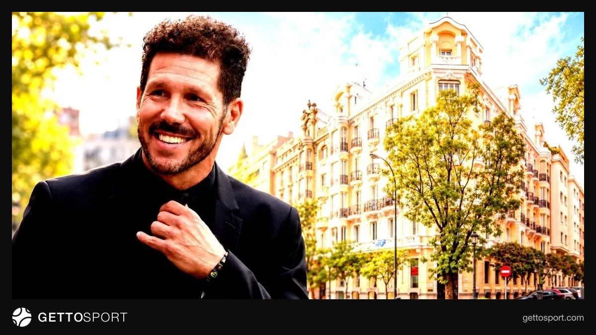 Diego Simeone ve Carla Pereyra'nın Madrid'deki binalarını simgeleyen şehir manzarası