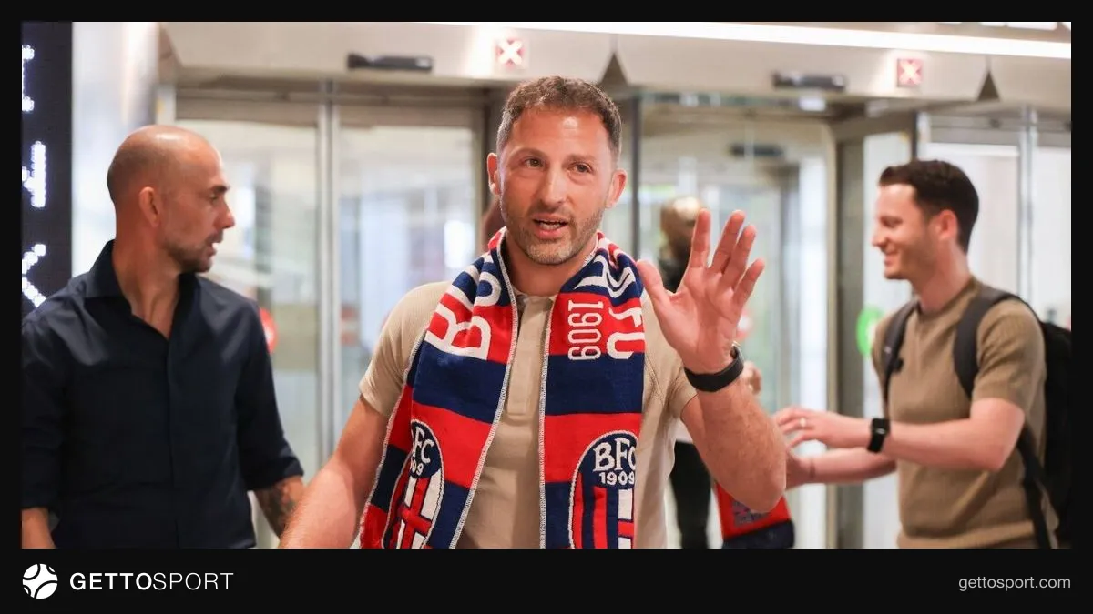 Tomas Locatelli konuşurken; Domenico Tedesco ve Raffaele Palladino ile ilgili görsel çağrışımı