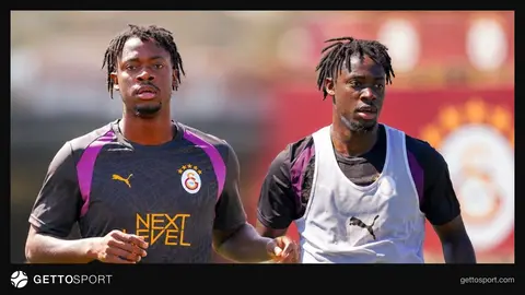 El Chadaille Bitshiabu Galatasaray formasıyla antrenmanda