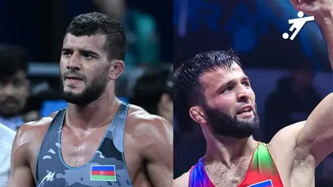 Eldəniz Əzizli və Sənan Süleymanov millinin forması ilə yarış meydançasında