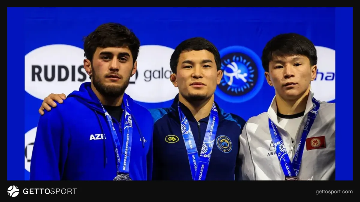 Elmir Əliyev medal ilə, Las-Veqas U-23 dünya çempionatı