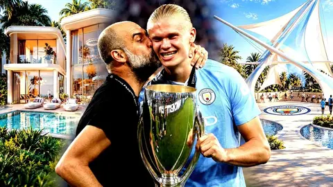 Erling Haaland ve Pep Guardiola proje tanıtımında sahnede