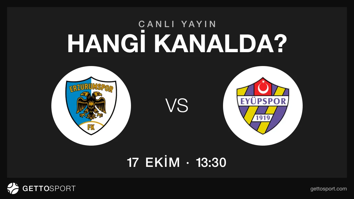 Erzurumspor - Eyüpspor maçının yayın kanalları
