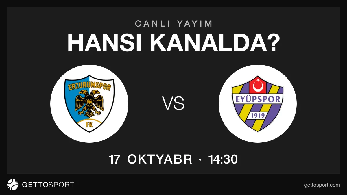 Erzurumspor – Eyüpspor oyununun yayım kanalı