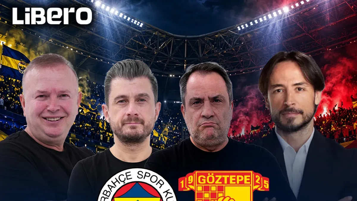 Libero TV stüdyosunda Abdullah Ercan, Serkan Korkmaz, Onur Özkan ve İbrahim Yavuz'un canlı yayındaki görüntüsü