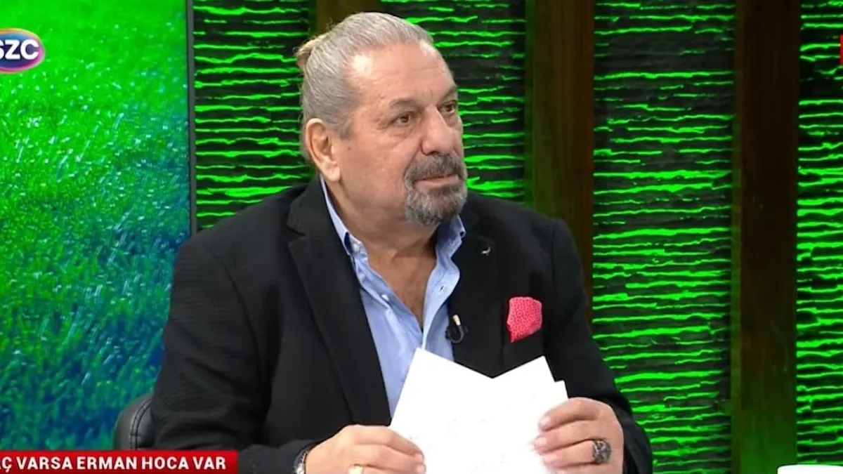 Erman Toroğlu Sözcü TV stüdyosunda derbi yorumu yaparken