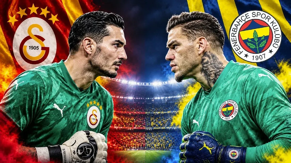 Galatasaray ve Fenerbahçe oyuncuları maç öncesi ısınırken Ali Sami Yen stadyumu