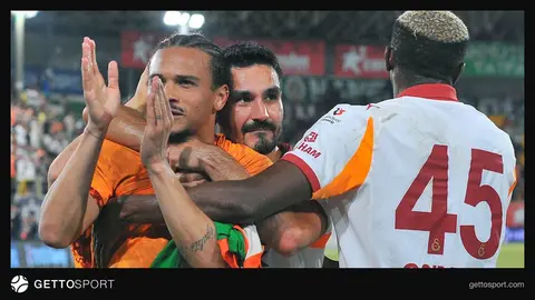 Galatasaray formasıyla Leroy Sane, İlkay Gündoğan ve Kaan Ayhan