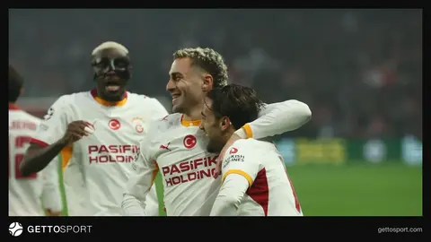 Lille deplasmanında Galatasaray oyuncuları gol sevinci