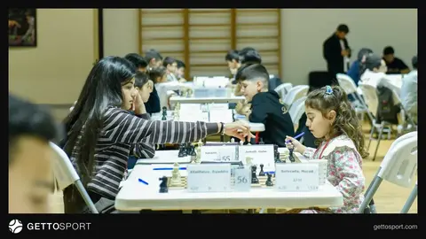 Gəncə İdman Sarayında şahmat masaları və açılış mərasimi