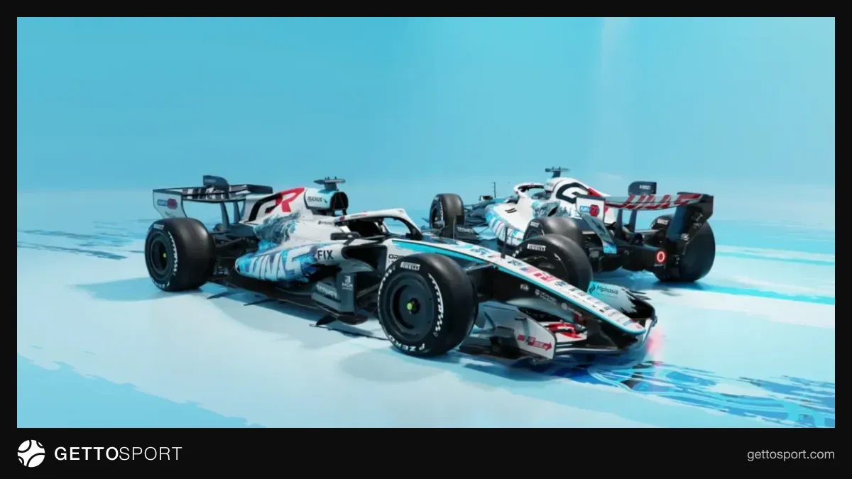 Haas bolidi Godzilla temalı xüsusi dizaynda Ostin COTA trasında