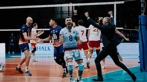 Halkbank ve Galatasaray voleybol takımları maç esnasında